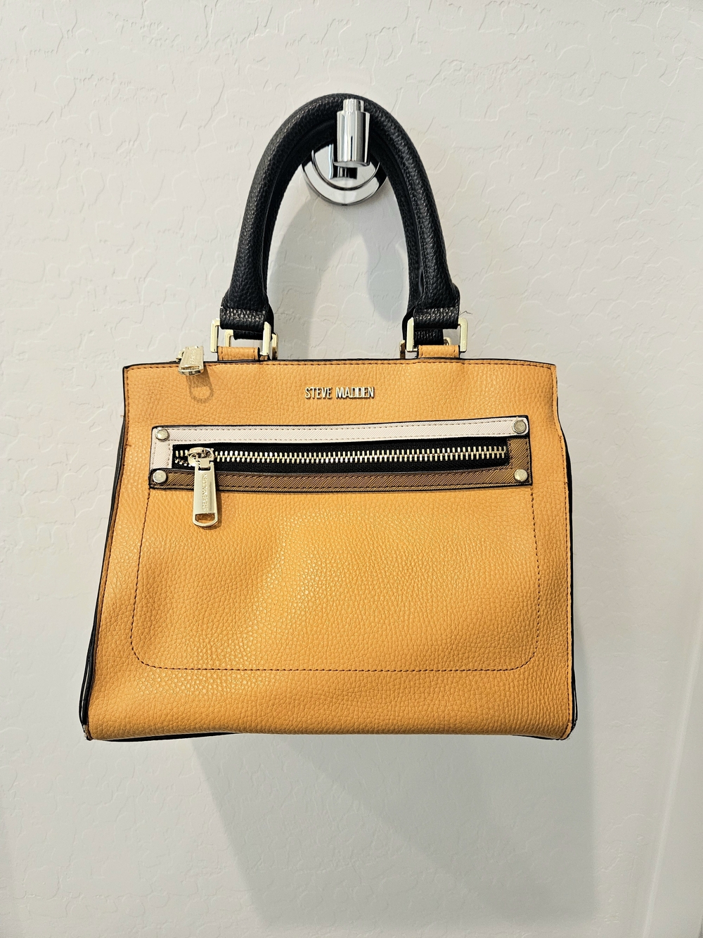 Steve Madden Yellow Leather Top-Handle Satchel